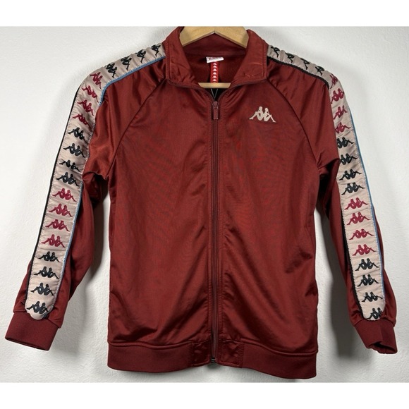 Kappa Other - Vtg Kappa Track Jacket Y2K Blokecore Burgundy 12Y Euro Soccer Logo Tape Zip Up